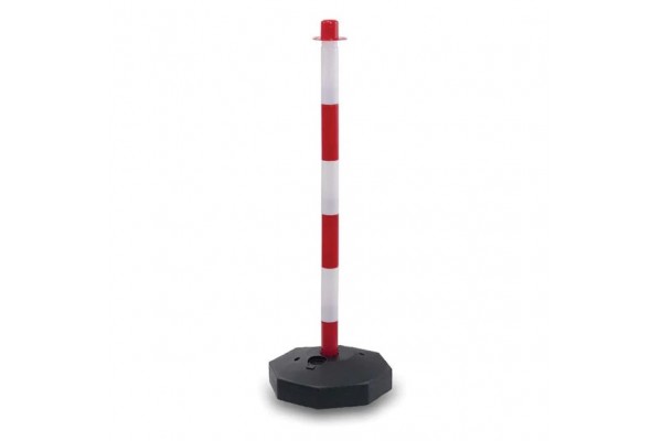 Κολώνα σήμανσης πλαστική (PVC) κόκκινη - λευκή ύψους 92cm με πλαστική κενή βάση