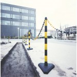 Κολώνα σήμανσης πλαστική κίτρινη/μαύρη ύψους 90cm με βαριά πλαστική βάση γεμάτη με τσιμέντο 1 TEM