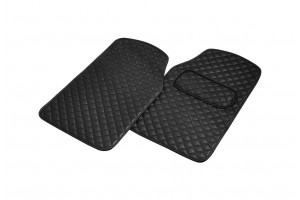 KAVER Πατάκια Μαύρα Δερματίνη με Ραφές "Diamond" 2 ΤΜΧ - BGDIAMMAT1