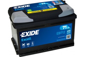 Exide EB712 Μπαταρία Αυτοκινήτου EXCELL 12V 71Ah/670A Δεξιά
