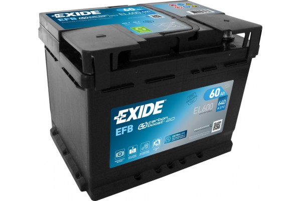 Exide EL600 Μπαταρία Αυτοκινήτου EFB Start-Stop 12V 60Ah/640A Δεξιά