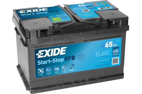 Exide EL652 Μπαταρία Αυτοκινήτου EFB Start-Stop 12V 65Ah/650A Δεξιά
