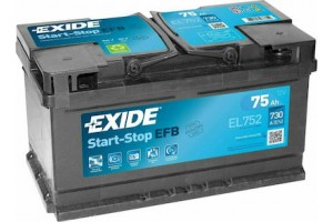 Exide EL752 Μπαταρία Αυτοκινήτου EFB Start-Stop 12V 75Ah/730A Δεξιά