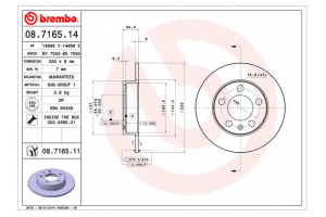 Δισκοπλακα Brembo 08.7165.14