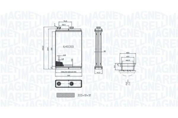 Magneti Marelli Εναλλάκτης θερμότητας, Θέρμανση Εσωτερικού Χώρου - 350218065000