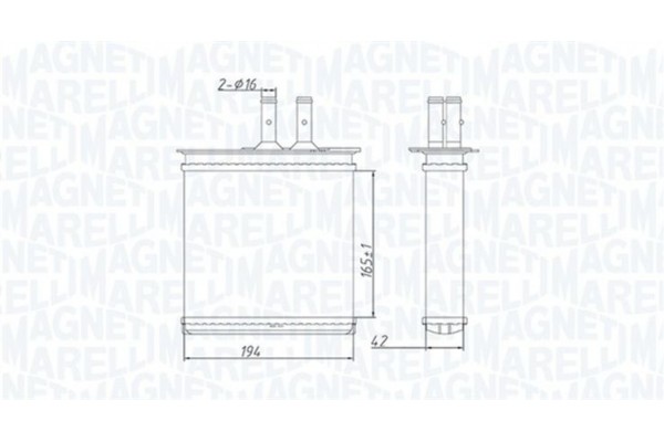 Magneti Marelli Εναλλάκτης θερμότητας, Θέρμανση Εσωτερικού Χώρου - 350218493000