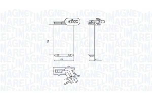 Magneti Marelli Εναλλάκτης θερμότητας, Θέρμανση Εσωτερικού Χώρου - 350218494000