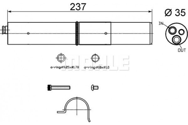 Mahle Αφυγραντήρας, σύστ. Κλιματισμού - Ad 250 000S