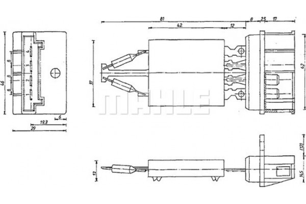 Mahle Αντίσταση, Βεντιλατέρ εσωτ. Χώρου - Abr 101 000P