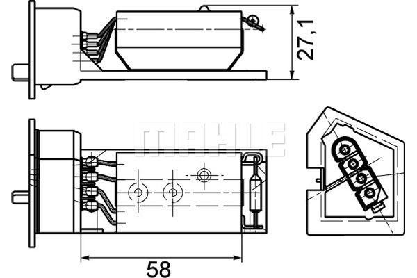 Mahle Αντίσταση, Βεντιλατέρ εσωτ. Χώρου - Abr 11 000P