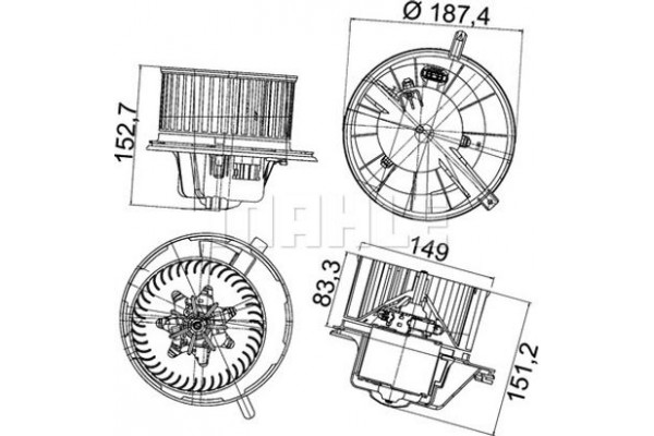 Mahle Βεντιλατέρ Εσωτερικού Χώρου - Ab 148 000P