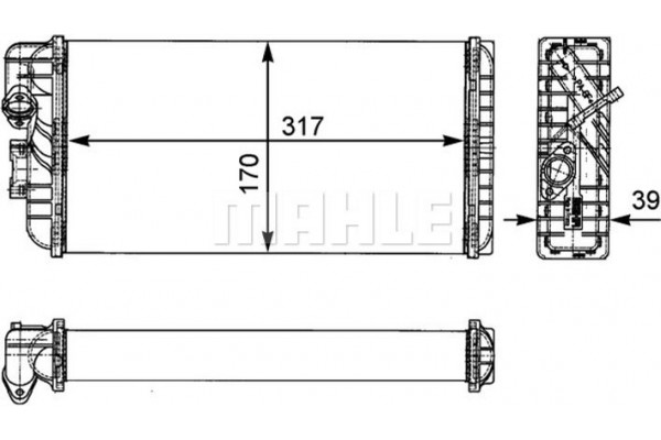 Mahle Εναλλάκτης θερμότητας, Θέρμανση Εσωτερικού Χώρου - Ah 124 000P