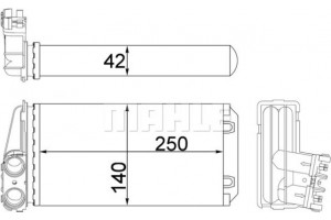 Mahle Εναλλάκτης θερμότητας, Θέρμανση Εσωτερικού Χώρου - Ah 186 000S
