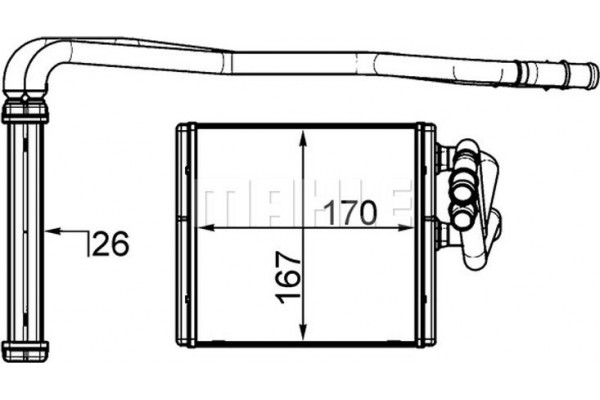 Mahle Εναλλάκτης θερμότητας, Θέρμανση Εσωτερικού Χώρου - Ah 197 000S