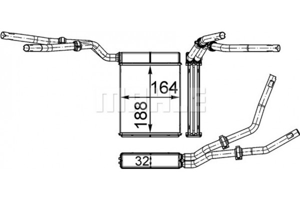 Mahle Εναλλάκτης θερμότητας, Θέρμανση Εσωτερικού Χώρου - Ah 199 000S