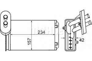 Mahle Εναλλάκτης θερμότητας, Θέρμανση Εσωτερικού Χώρου - Ah 19 000S