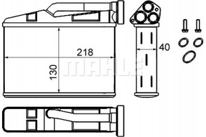 Mahle Εναλλάκτης θερμότητας, Θέρμανση Εσωτερικού Χώρου - Ah 240 000S