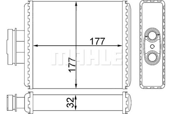 Mahle Εναλλάκτης θερμότητας, Θέρμανση Εσωτερικού Χώρου - Ah 75 000S