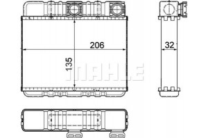 Mahle Εναλλάκτης θερμότητας, Θέρμανση Εσωτερικού Χώρου - Ah 87 000P