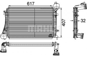 Mahle Ψυγείο Αέρα Υπερπλήρωσης - Ci 166 000P