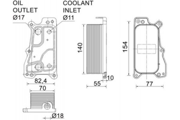 Mahle Ψυγείο λαδιού, Λάδι Κινητήρα - Clc 235 000P