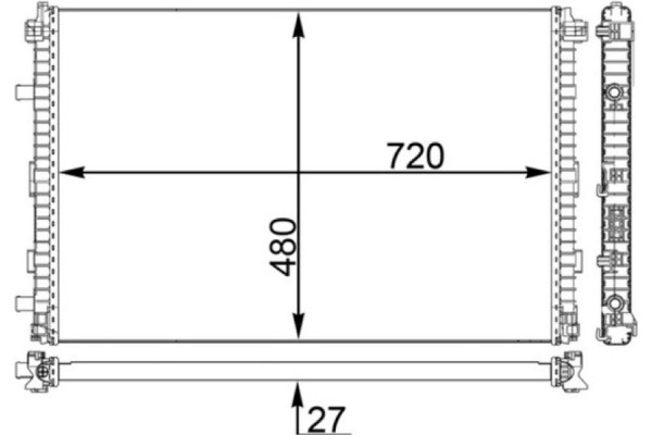 Mahle Ψυγείο Χαμηλής θερμοκρασίας, Ψυγείο Αέρα Υπερπλήρωσης - Cir 24 000P