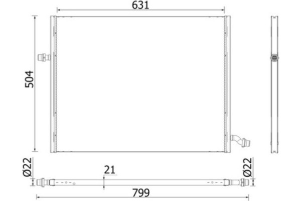 Mahle Ψυγείο Χαμηλής θερμοκρασίας, Ψυγείο Αέρα Υπερπλήρωσης - Cir 37 000P