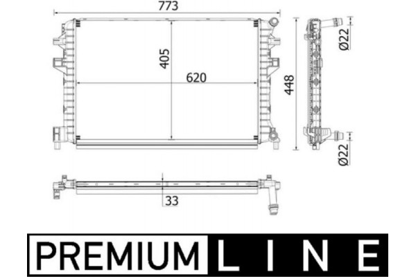 Mahle Ψυγείο Χαμηλής θερμοκρασίας, Ψυγείο Αέρα Υπερπλήρωσης - Cir 34 000P