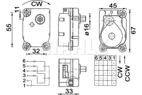 Mahle Ρυθμιστικό στοιχείο, Κλαπέτο Μείξης - Aa 20 000P