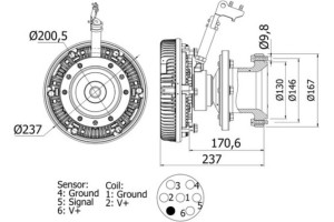Mahle Συμπλέκτης, Βεντιλατέρ Ψυγείου - Cfc 115 000S