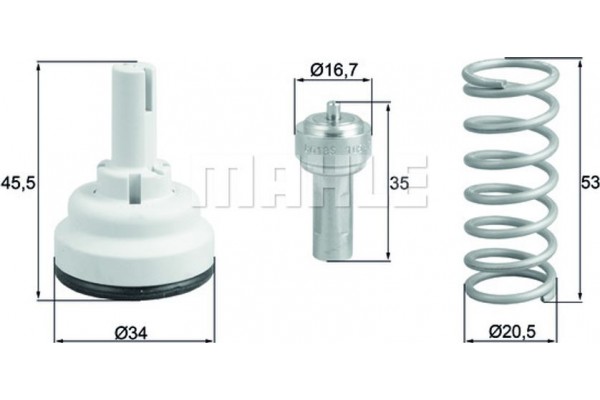 Mahle Θερμοστάτης, Ψυκτικό Υγρό - Tx 182 87D