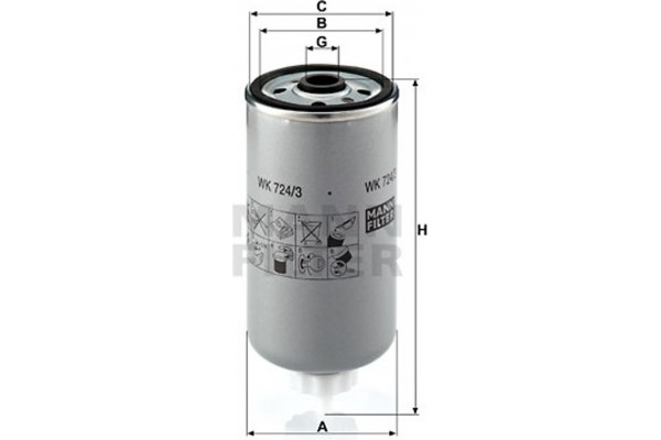 MANN-FILTER Φίλτρο Καυσίμου - Wk 724/3