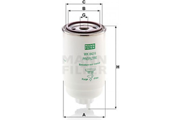 MANN-FILTER Φίλτρο Καυσίμου - Wk 842/6