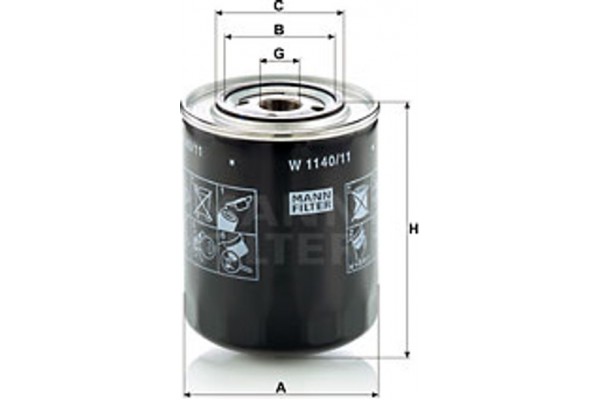 MANN-FILTER Φίλτρο Λαδιού - W 1140/11
