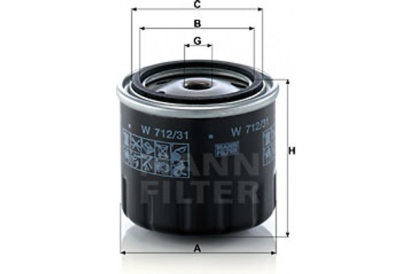 MANN-FILTER Φίλτρο Λαδιού - W 712/31