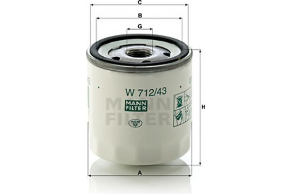 MANN-FILTER Φίλτρο Λαδιού - W 712/43