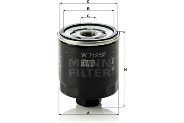 MANN-FILTER Φίλτρο Λαδιού - W 712/52