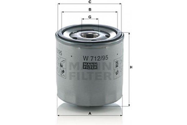 MANN-FILTER Φίλτρο Λαδιού - W 712/95