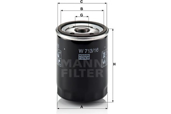 MANN-FILTER Φίλτρο Λαδιού - W 713/16