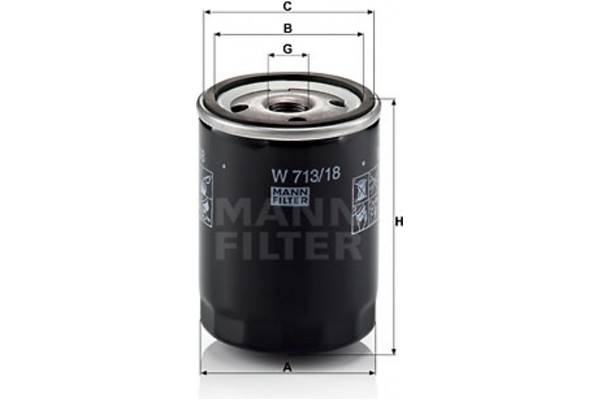 MANN-FILTER Φίλτρο Λαδιού - W 713/18
