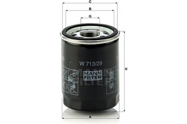 MANN-FILTER Φίλτρο Λαδιού - W 713/29