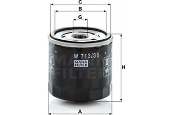 MANN-FILTER Φίλτρο Λαδιού - W 713/36