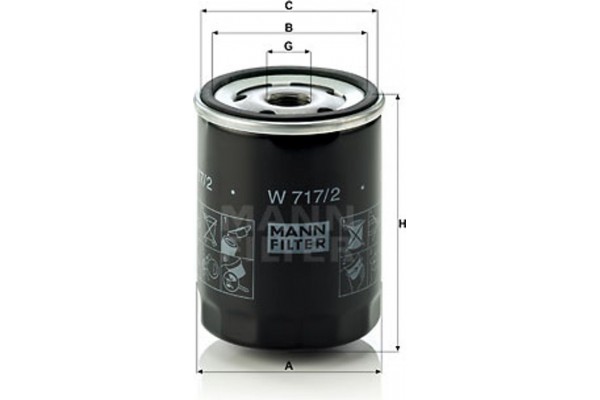 MANN-FILTER Φίλτρο Λαδιού - W 717/2