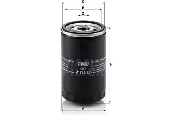 MANN-FILTER Φίλτρο Λαδιού - W 719/12