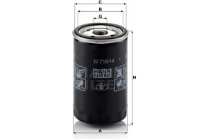MANN-FILTER Φίλτρο Λαδιού - W 719/14