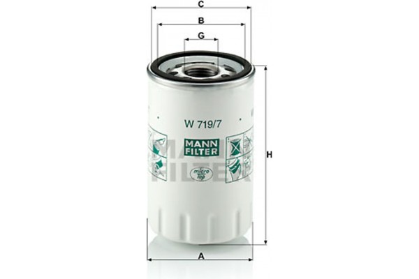 MANN-FILTER Φίλτρο Λαδιού - W 719/7