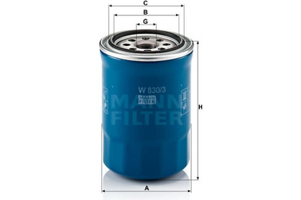 MANN-FILTER Φίλτρο Λαδιού - W 830/3