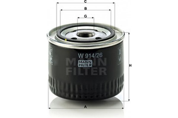 MANN-FILTER Φίλτρο Λαδιού - W 914/26