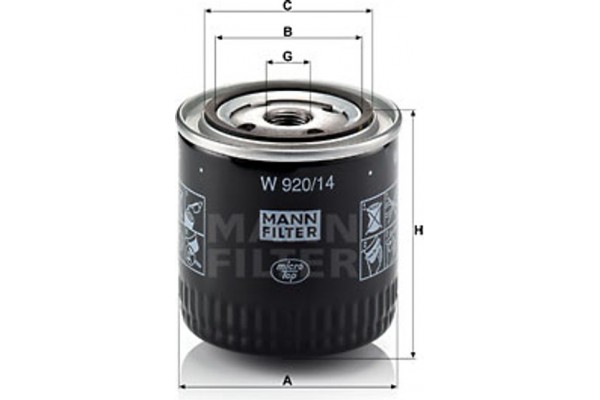 MANN-FILTER Φίλτρο Λαδιού - W 920/14