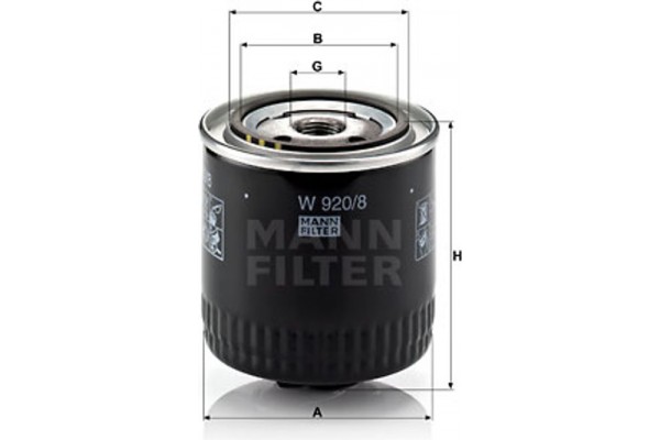 MANN-FILTER Φίλτρο Λαδιού - W 920/8